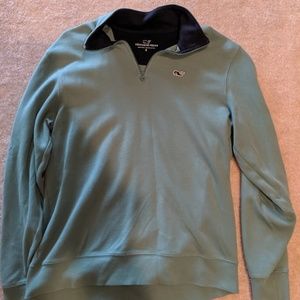 Vineyard Vines Quart Zip Pull-Over Green Small